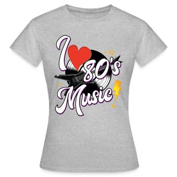 Ich liebe 80er Jahre Musik - Frauen T-Shirt - Grau meliert - Vorne - AI Model Female 172 dark (172cm)