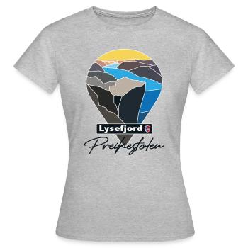 Pulpit Pulpit Rock Prekestolen Lysefjord Norvège - T-shirt Femme - gris chiné - Devant - AI Model Female 172 dark (172cm)