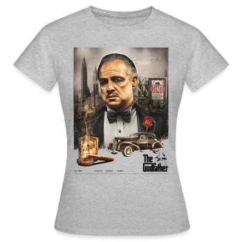 Le Parrain Film De Mafia Don Corleone - T-shirt Femme - gris chiné - Devant - AI Model Female 172 dark (172cm)