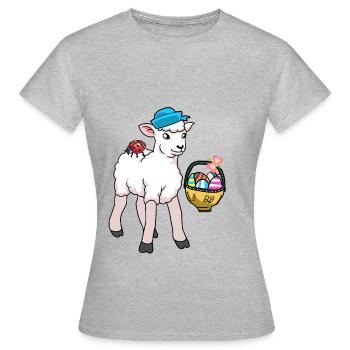 80s 90s Lamb Lambs Sheep Sheep Easter - Women's T-Shirt - heather grey - Front - AI Model Female 172 dark (172cm)