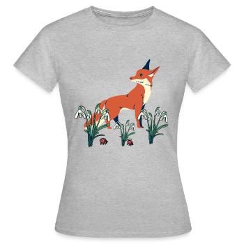 Perce-neige printanier Renards Renards - T-shirt Femme - gris chiné - Devant - AI Model Female 172 dark (172cm)