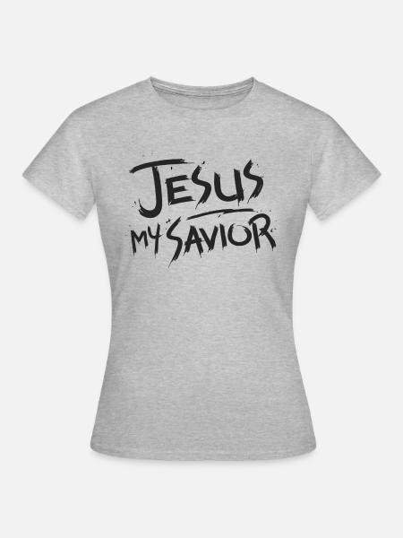 Jesus my savior - Frauen T-Shirt - Grau meliert