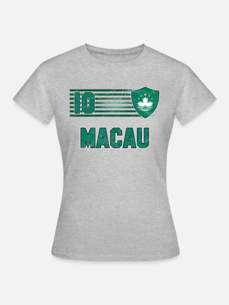 Macau Fußball Mannschaft - Frauen T-Shirt - Grau meliert
