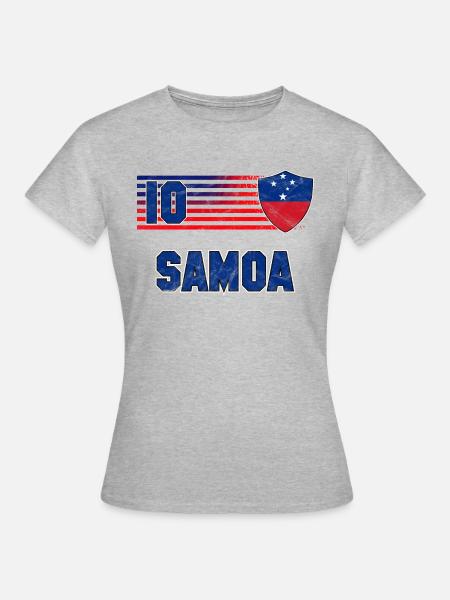 Samoa Fußball Mannschaft - Frauen T-Shirt - Grau meliert