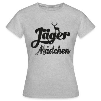 Jäger Mädchen Nachwuchsjägerin Jagd Papa Jäger - Frauen T-Shirt - Grau meliert - Vorne - AI Model Female 172 dark (172cm)