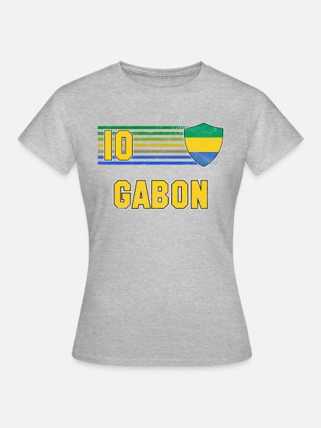 Gabun Fußball Mannschaft - Frauen T-Shirt - Grau meliert