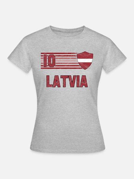 Lettland Fußball Mannschaft - Frauen T-Shirt - Grau meliert