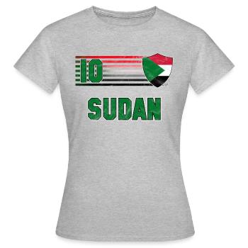 Sudan Fußball Mannschaft - Frauen T-Shirt - Grau meliert - Vorne - AI Model Female 172 dark (172cm)