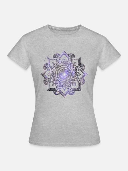 Mandala-Universum - Frauen T-Shirt - Grau meliert