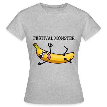 Festival banane - T-shirt Femme - gris chiné - Devant - AI Model Female 172 dark (172cm)