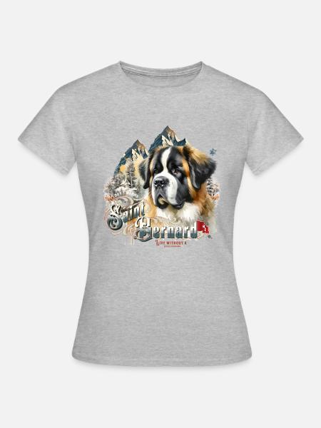 Bernhardiner - Frauen T-Shirt - Grau meliert