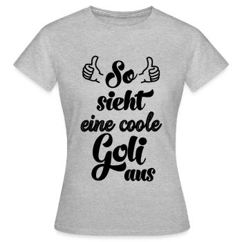 So sieht eine coole Goli aus Taufgoli Patentante - Frauen T-Shirt - Grau meliert - Vorne - AI Model Female 172 dark (172cm)