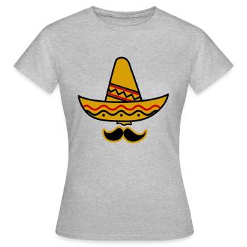 Sombrero - T-shirt Femme - gris chiné - Devant - AI Model Female 172 dark (172cm)