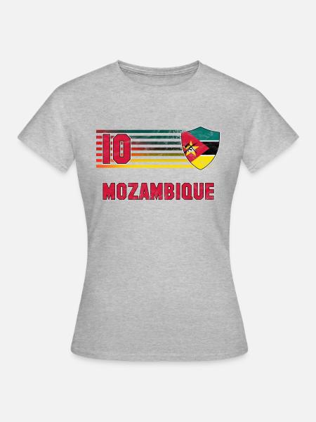 Mosambik Fußball Mannschaft - Frauen T-Shirt - Grau meliert