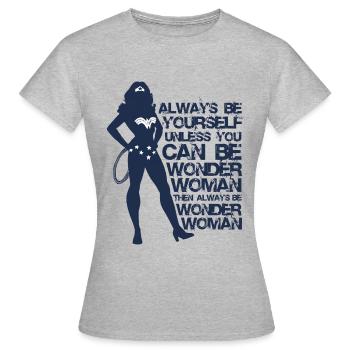 DC Comics Wonder Woman Always Be Yourself - Women's T-Shirt - heather grey - Front - AI Model Female 172 dark (172cm)