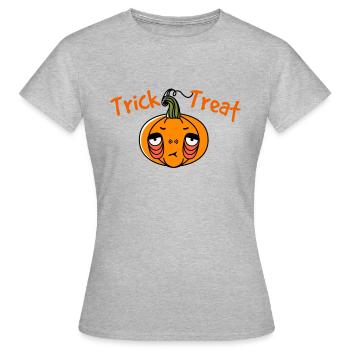 Trick or Treat Jack Pumpkinhead T-Shirt - T-shirt Femme - gris chiné - Devant - AI Model Female 172 dark (172cm)