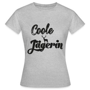 Cooler Jägerin Jungjäger Jägerin Jagd Papa - Frauen T-Shirt - Grau meliert - Vorne - AI Model Female 172 dark (172cm)