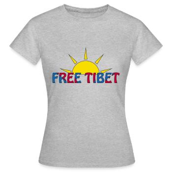 free tibet - Women's T-Shirt - heather grey - Front - AI Model Female 172 dark (172cm)