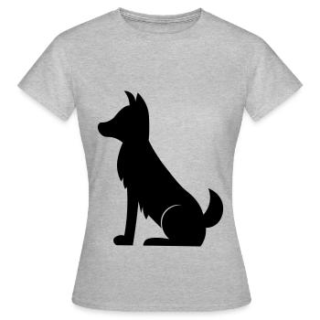 Simple black dog / simple black dog - Women's T-Shirt - heather grey - Front - AI Model Female 172 dark (172cm)