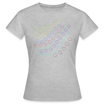 Étoiles, étoile, étoiles colorées - T-shirt Femme - gris chiné - Devant - AI Model Female 172 dark (172cm)