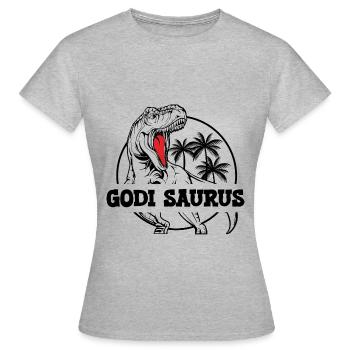 Godi Saurus zur Godi befördert Patentante Österrei - Frauen T-Shirt - Grau meliert - Vorne - AI Model Female 172 dark (172cm)