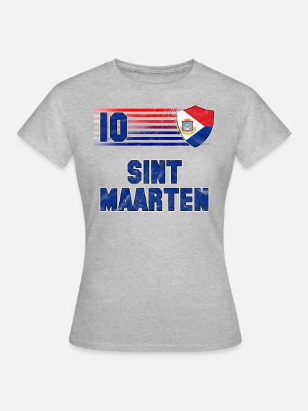 Sint Maarten Fußball Mannschaft - Frauen T-Shirt - Grau meliert