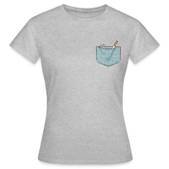 Feuerzeug-Zigarettentasche - Frauen T-Shirt - Grau meliert - Vorne - AI Model Female 172 dark (172cm)