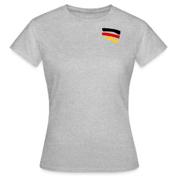 Deutschlandfahne - Style Streifen - Frauen T-Shirt - Grau meliert - Vorne - AI Model Female 172 dark (172cm)