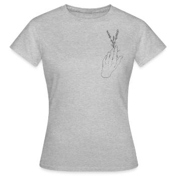 Lavande - T-shirt Femme - gris chiné - Devant - AI Model Female 172 dark (172cm)