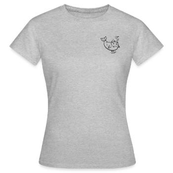 Mister Fish - Frauen T-Shirt - Grau meliert - Vorne - AI Model Female 172 dark (172cm)