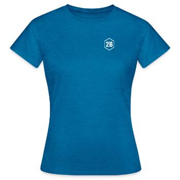 2B Haute Corse - Blanc - T-shirt Femme - bleu saphir antique chiné - Devant - AI Model Female 172 dark (172cm)