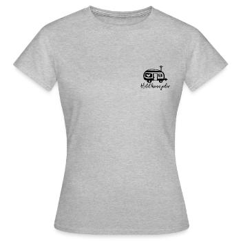 Hotel kann jeder Camping Zelten Urlaub Wohnwagen - Frauen T-Shirt - Grau meliert - Vorne - AI Model Female 172 dark (172cm)