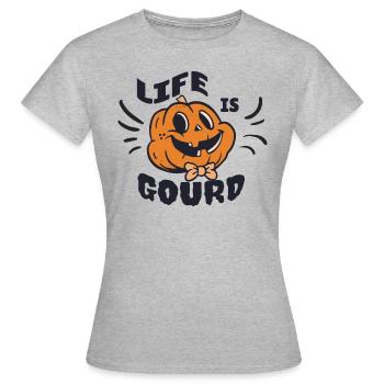 La vie de citrouille d’Halloween est une gourde - T-shirt Femme - gris chiné - Devant - AI Model Female 172 dark (172cm)