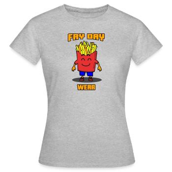 FRY DAY WEAR ! (frites, friday wear) - T-shirt Femme - gris chiné - Devant - AI Model Female 172 dark (172cm)