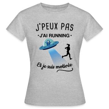 Running drôle femme - T-shirt Femme - gris chiné - Devant - AI Model Female 172 dark (172cm)