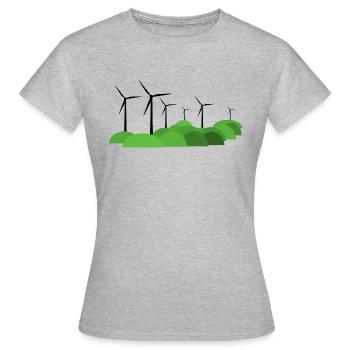Windrad - Frauen T-Shirt - Grau meliert - Vorne - AI Model Female 172 dark (172cm)