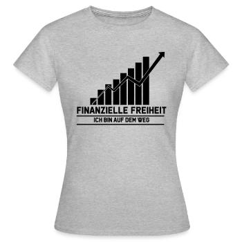 Finanzielle Freiheit Erfolg Geld Reichtum Startup - Frauen T-Shirt - Grau meliert - Vorne - AI Model Female 172 dark (172cm)