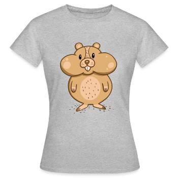 Hamster with thick cheeks - Women's T-Shirt - heather grey - Front - AI Model Female 172 dark (172cm)