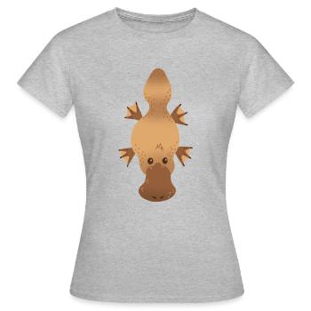 Ornithorynque - T-shirt Femme - gris chiné - Devant - AI Model Female 172 dark (172cm)