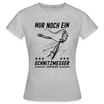 Holz Schnitzen - Frauen T-Shirt - Grau meliert - Vorne - AI Model Female 172 dark (172cm)