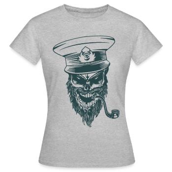 Capitaine - T-shirt Femme - gris chiné - Devant - AI Model Female 172 dark (172cm)