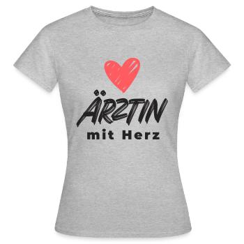 Ärztin mit Herz Patienten Krankenschwester Danke - Frauen T-Shirt - Grau meliert - Vorne - AI Model Female 172 dark (172cm)