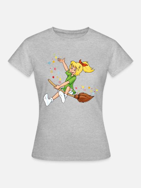 Bibi Blocksberg auf Kartoffelbrei Sternchen - Frauen T-Shirt - Grau meliert