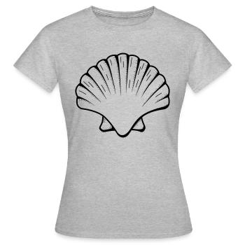 Muschel - Frauen T-Shirt - Grau meliert - Vorne - AI Model Female 172 dark (172cm)