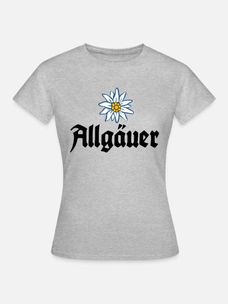 Allgäuer - Alpen Edelweiß aus dem Allgäu - Frauen T-Shirt - Grau meliert