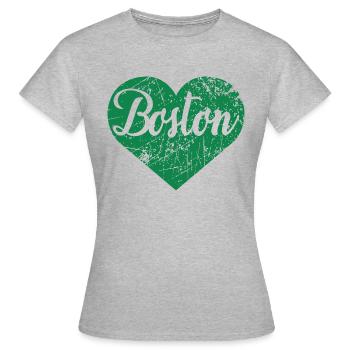 Boston - Frauen T-Shirt - Grau meliert - Vorne - AI Model Female 172 dark (172cm)
