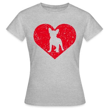 Bouledogue français - T-shirt Femme - gris chiné - Devant - AI Model Female 172 dark (172cm)