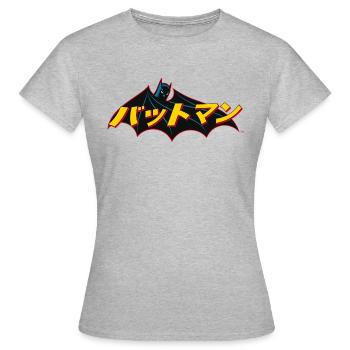 Batman Logo Japanisch - Frauen T-Shirt - Grau meliert - Vorne - AI Model Female 172 dark (172cm)