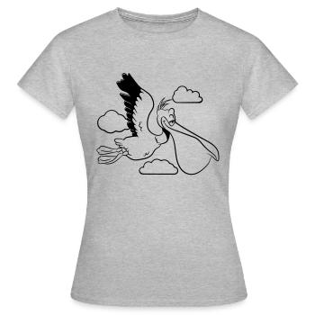 Oiseau de mer de pélican oiseau de mer volant dessin animé - T-shirt Femme - gris chiné - Devant - AI Model Female 172 dark (172cm)