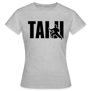 Taiji Tai Chi - Frauen T-Shirt - Grau meliert - Vorne - AI Model Female 172 dark (172cm)